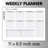 Digital Weekly Planner Template - Productivity Organizer